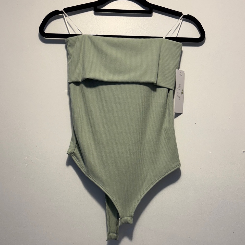 Sage Green Strapless Bodysuit